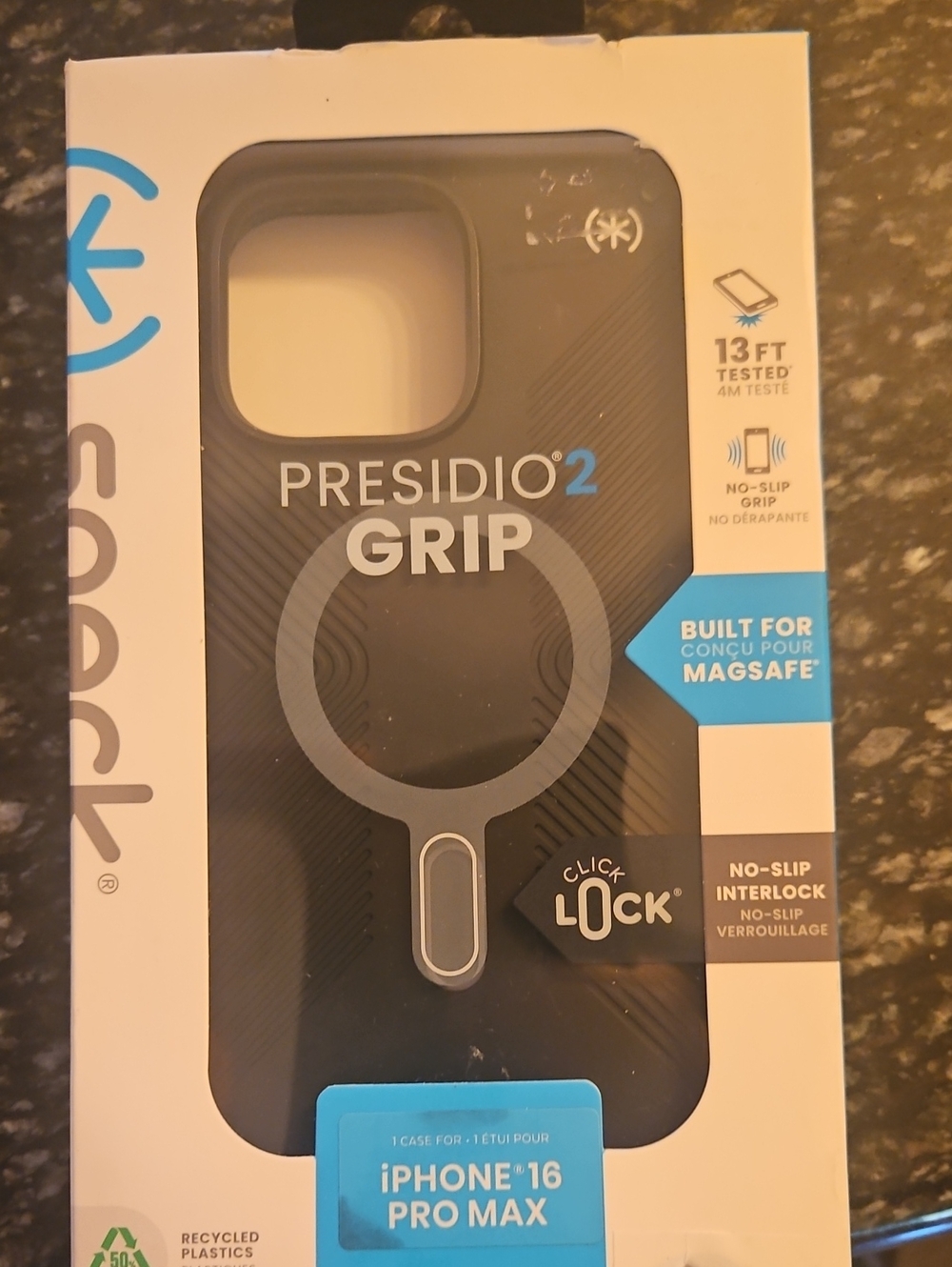 speck Presidio2 Grip Case for iPhone 16 Pro Max - Black